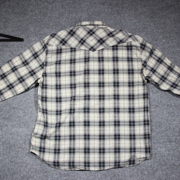 VTG Lucky Brand Mens Button Down Madras Plaid Shirt Mens XL Western Pearl Snap - Picture 5 of 7